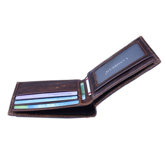 Dragon Engraved Genuine Leather Bifold Mens Wallet - Picture 5 of 8